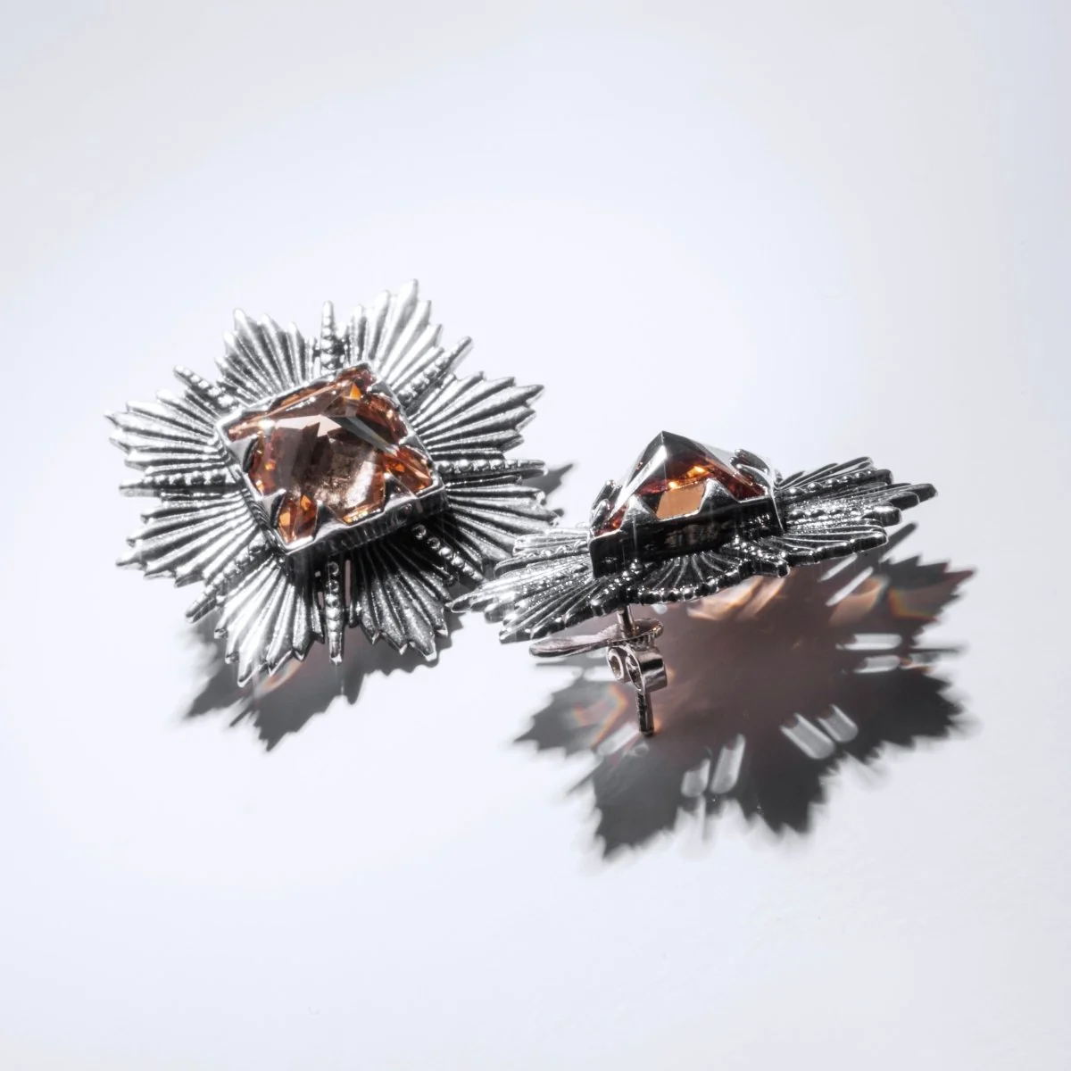 Zircon Earrings "Paylk" (Brown) - Image 3
